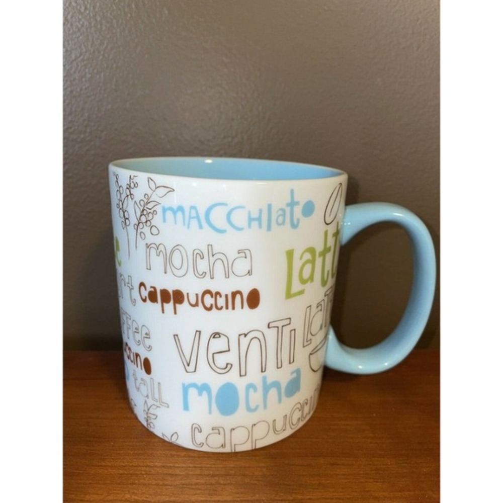 Starbucks Mug 2007 "Venti Latte Short Coffee Tall Mocha Grande Cappuccino" 16 Oz